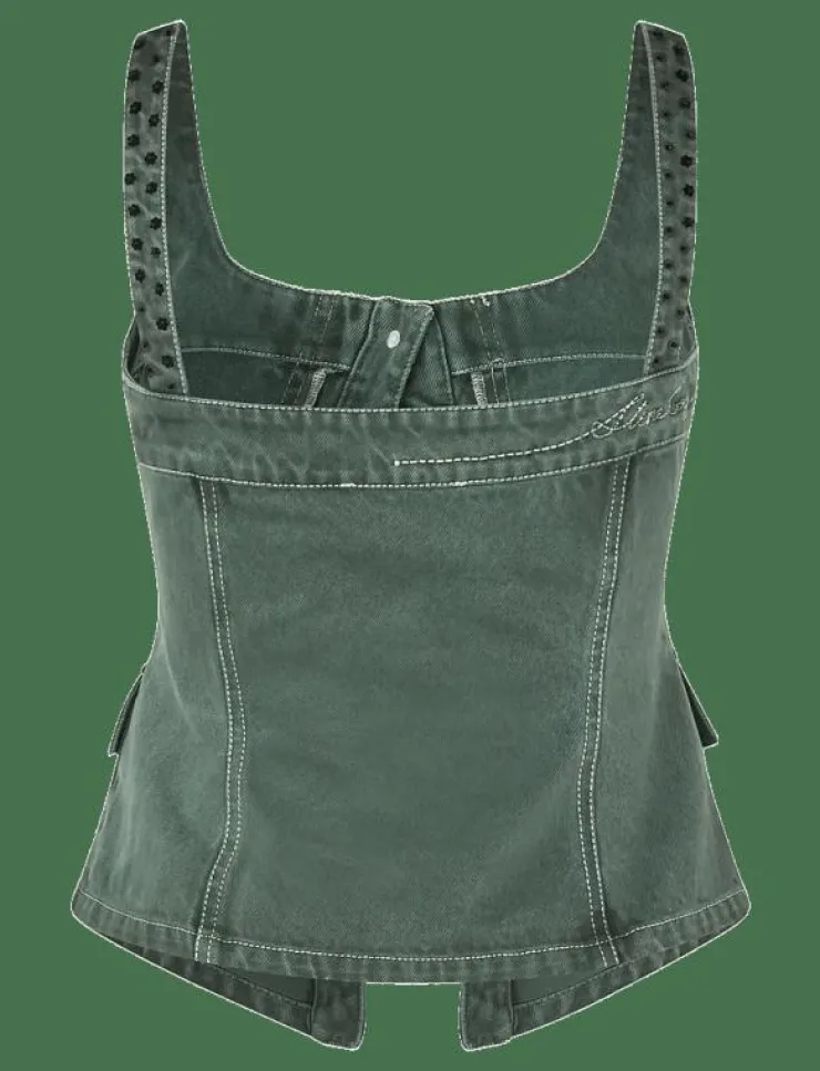 STINE GOYA 2393 Denim, Scoopneck Pockets Vest - Jeansvästar|Kvinnor Västar