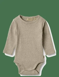 Barn Wheat Flerpack|Bodies|2 Rib Body L/S Spencer - Långärmad body