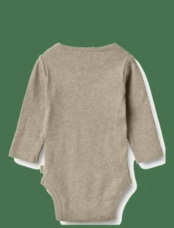 Barn Wheat Flerpack|Bodies|2 Rib Body L/S Spencer - Långärmad body