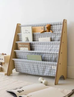 3 Sprouts Bookcase, Gingham - Förvaringskorgar|Barn Inredning|Inredning