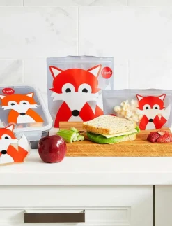 Barn 3 Sprouts Lunchlådor|Snack Bag (2 pack), Fox/ - Lunchlådor