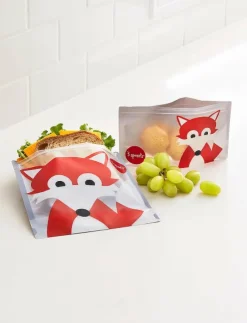 Barn 3 Sprouts Lunchlådor|Snack Bag (2 pack), Fox/ - Lunchlådor