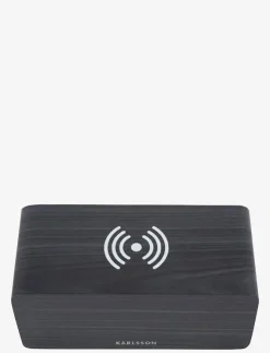 KARLSSON Klockor|Alarm clock Block w. phone charger LED veneer, white LED - Väckarklockor