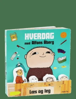 Barbo Toys Alfons Åberg - Book with 4 wooden figures - (DK) - Læs og Lær - Pedagogisk barnbok|Barn Barnböcker