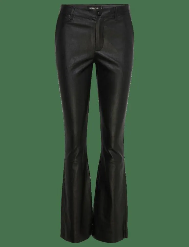 Kvinnor DEPECHE Byxor|AllisonDEP RW Flare Leather Pants - Utsvängda byxor
