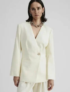 Malina Anisa collarless fitted blazer - Enkelknäppta kavajer|Kvinnor Kavajer