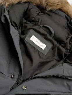 Mango Anorak with shearling-effect hood - Anorak|Barn Jackor