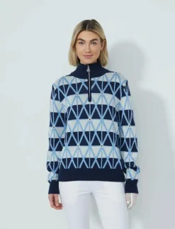 Daily Sports Argyle Half neck Pullover lined - Stickat|Kvinnor Sweatshirts