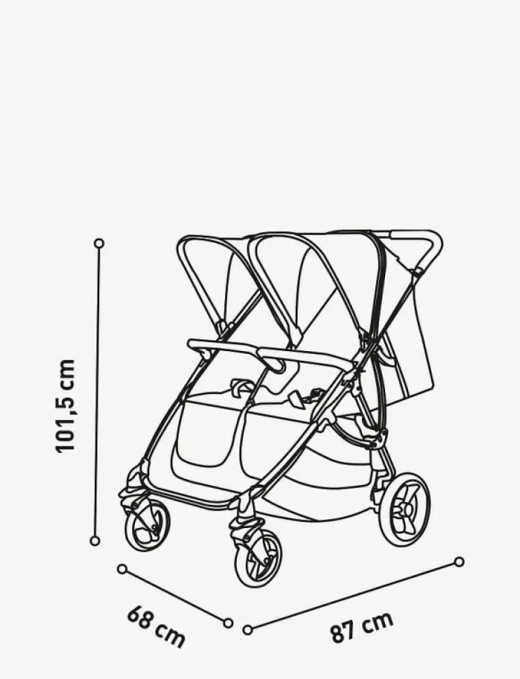 Asalvo Stroller Double Bro, - Barnvagnar|Barn Barnvagnar & Tillbehör