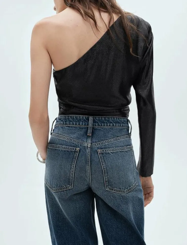 Mango Asymmetrical puff sleeve blouse - Långärmade blusar|Kvinnor Blusar & Skjortor