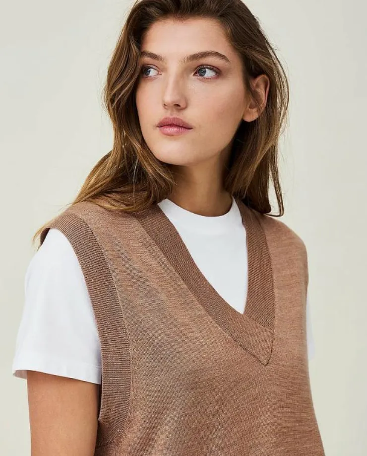Lexington Clothing Audrina Merino Wool/Silk Blend Knitted Vest - Stickade västar|Kvinnor Västar