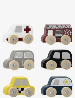 Bloomingville Avin Toy Car, Grey, MDF Set of 6 - Leksaksbil|Barn Leksaksfordon & Bilar