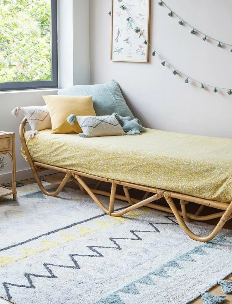 Lorena Canals Azteca Natural-Azul Vintage/Natural-Vintage Blue - Rektangulära mattor|Barn Inredning|Inredning