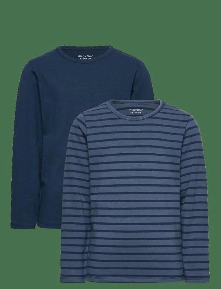 Barn Minymo Flerpack|Basic 34 -T-shirt LS (2-pack) - Långärmade t-shirts