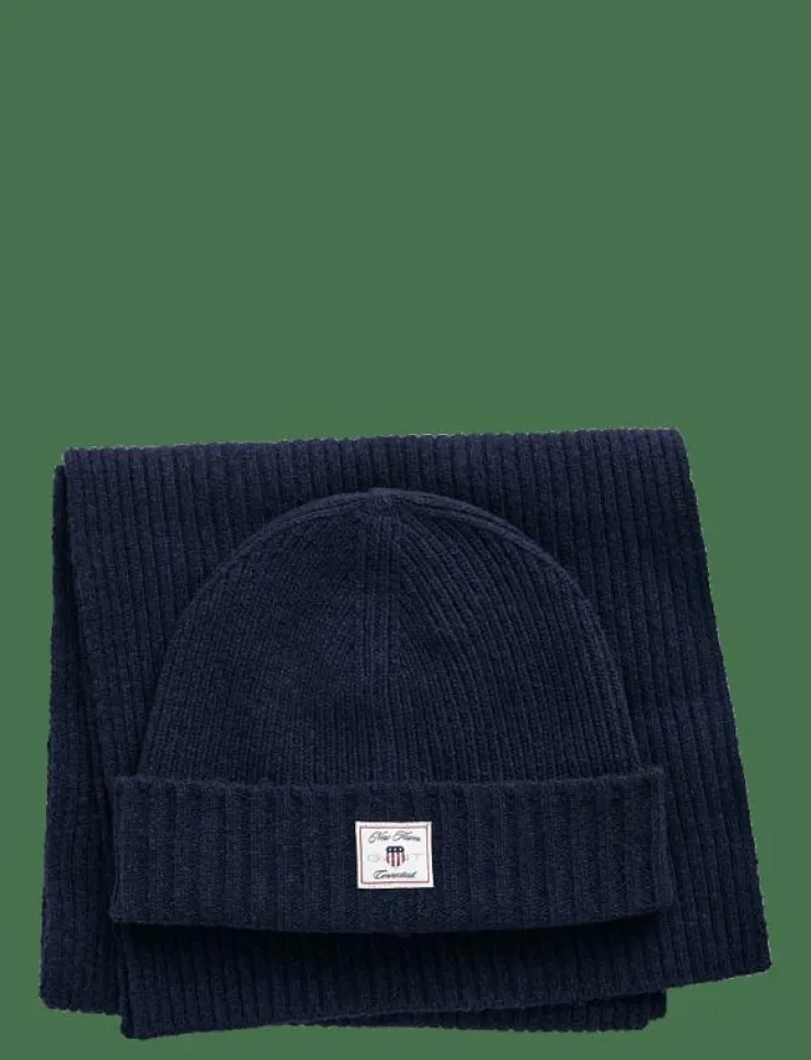 GANT BEANIE SCARF GIFT SET - Mössor| Mössor & Hattar