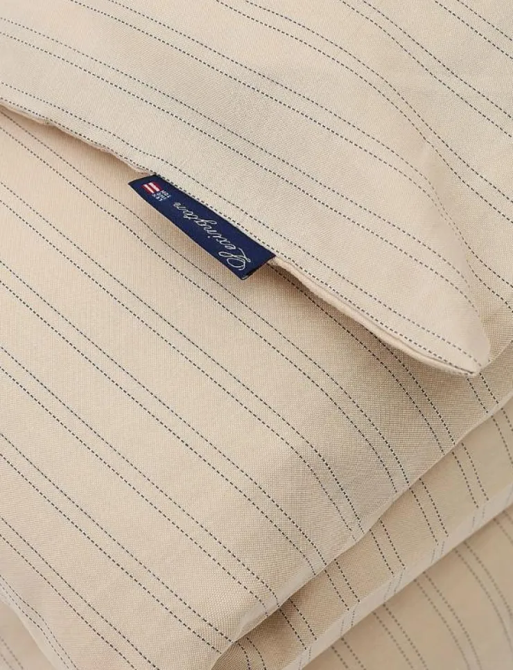 Lexington Home Beige/Dk Blue Striped Lyocell/Cotton Duvet Cover - Påslakan| Sängtextilier