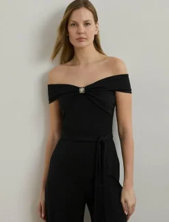 Lauren Ralph Lauren Belted Jersey Off-the-Shoulder Jumpsuit - Jumpsuits|Kvinnor Jumpsuits