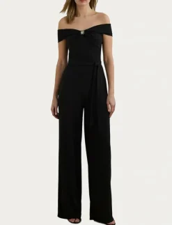 Lauren Ralph Lauren Belted Jersey Off-the-Shoulder Jumpsuit - Jumpsuits|Kvinnor Jumpsuits