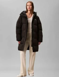 Calvin Klein Jeans BELTED MIDWEIGHT LONG PUFFER - Dun- & vadderade jackor|Kvinnor Jackor & Kappor