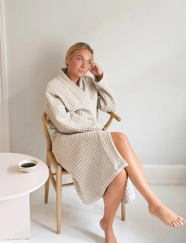 The Organic Company Big Waffle Bathrobe - Morgonrock|Kvinnor Morgonrockar|Morgonrockar