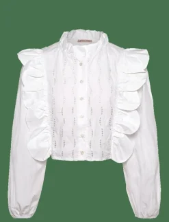 Stella Nova Blouse with scallops and embroideri - Långärmade blusar|Kvinnor Blusar & Skjortor