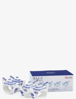 Spode Blue Italian Teapot Napkin Rings - Set of 4 - Servettringar & Servettställ| Serveringstillbehör