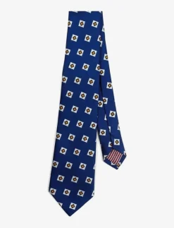 AN IVY Blue Orange Triple Square Silk Tie - Slipsar| Slipsar & Accessoarer