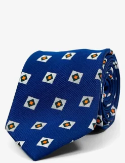 AN IVY Blue Orange Triple Square Silk Tie - Slipsar| Slipsar & Accessoarer