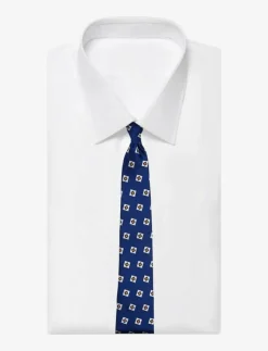 AN IVY Blue Orange Triple Square Silk Tie - Slipsar| Slipsar & Accessoarer