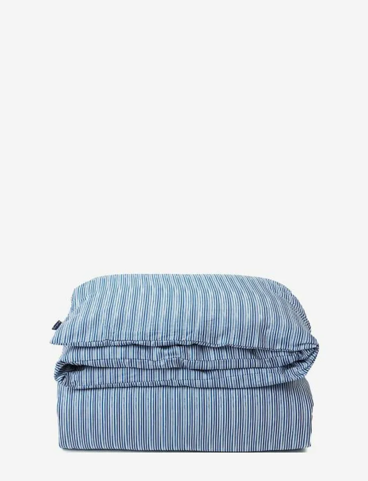 Lexington Home Sängtextilier|Blue Striped Organic Cotton Sateen Bed Set - Påslakanset