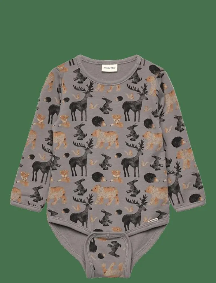 Minymo Body LS AOP Sweat - Långärmad body|Barn Bodies