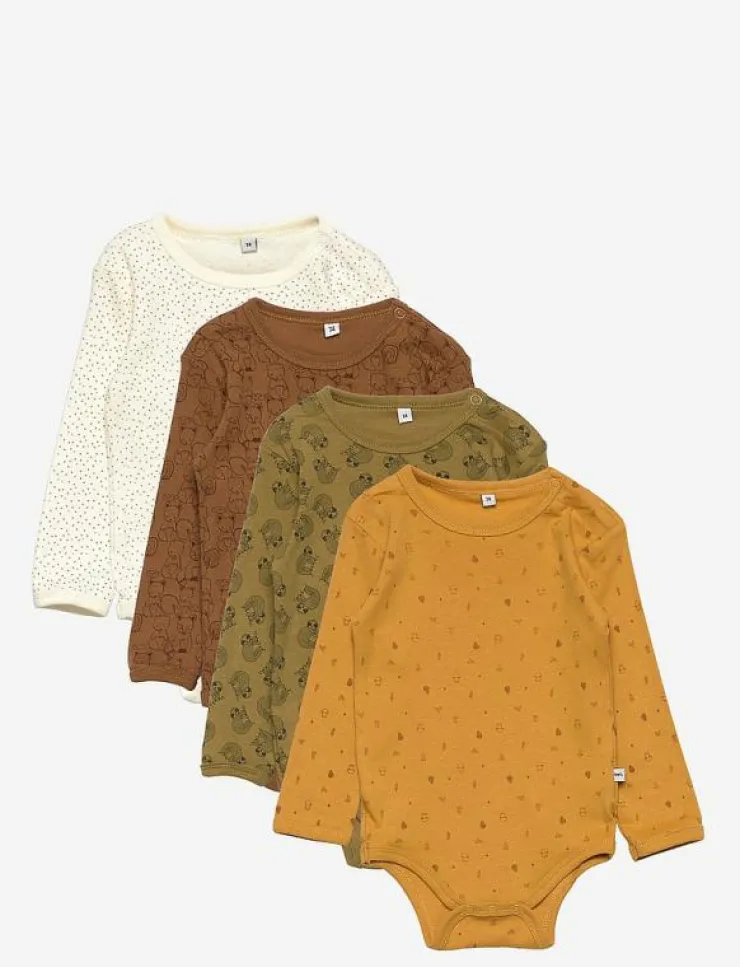 Pippi Body LS AO-printed (4-pack) - Långärmad body|Barn Flerpack|Bodies