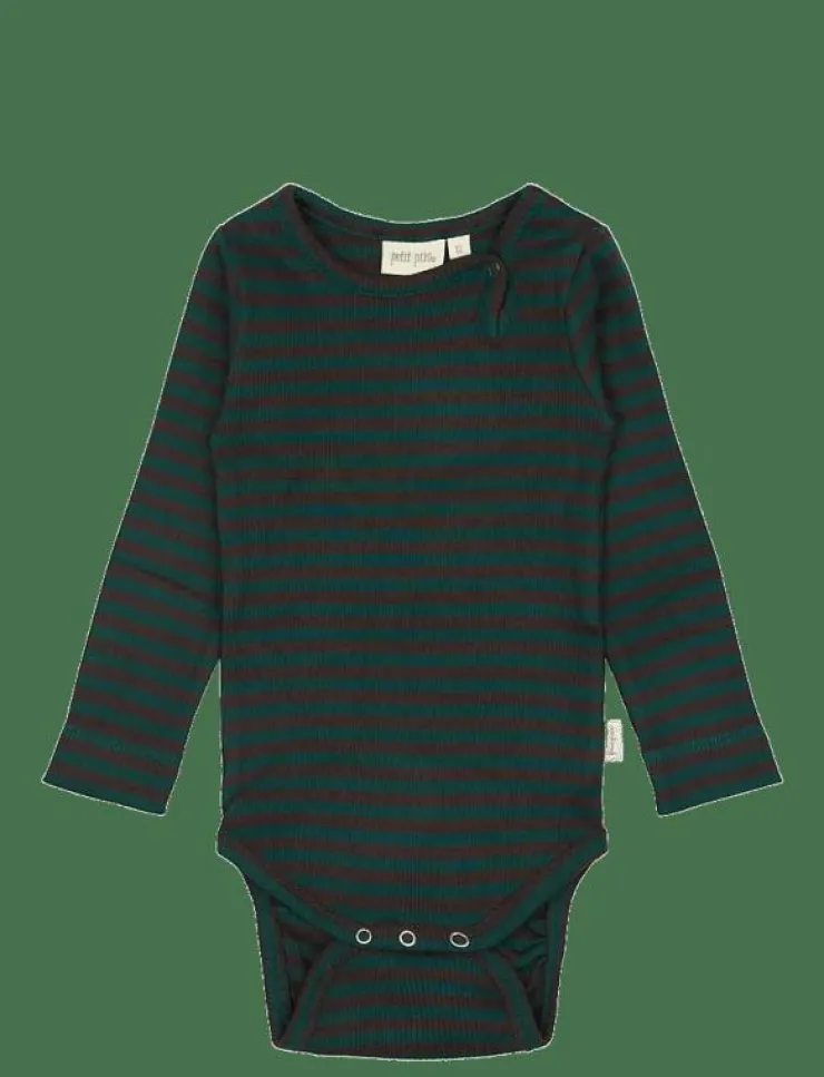 Petit Piao Body L/S Modal Striped - Långärmad body|Barn Bodies