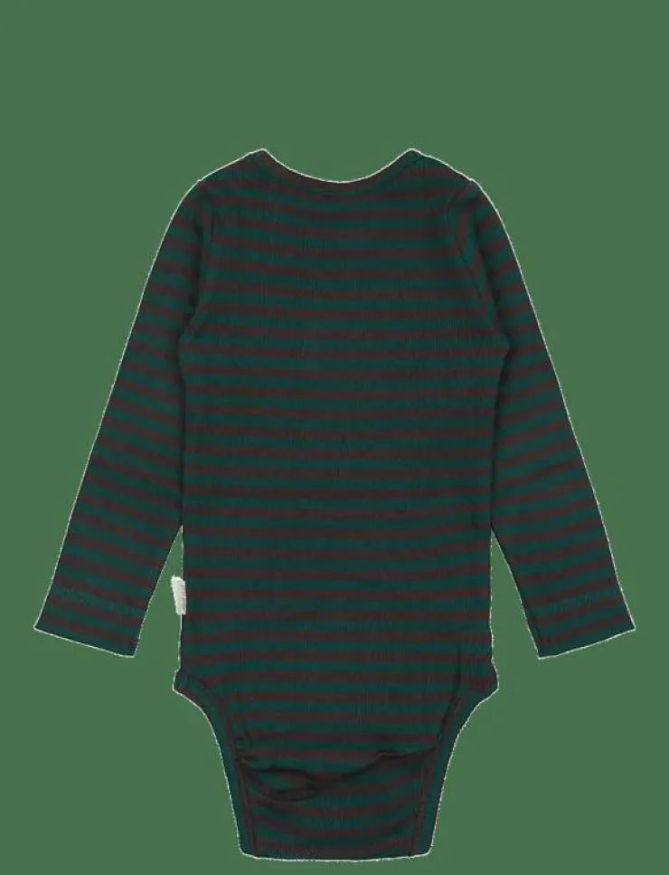 Petit Piao Body L/S Modal Striped - Långärmad body|Barn Bodies