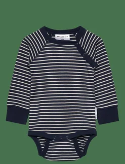 Geggamoja Body L.S beige stripe - Långärmad bodysuit|Barn Bodysuits