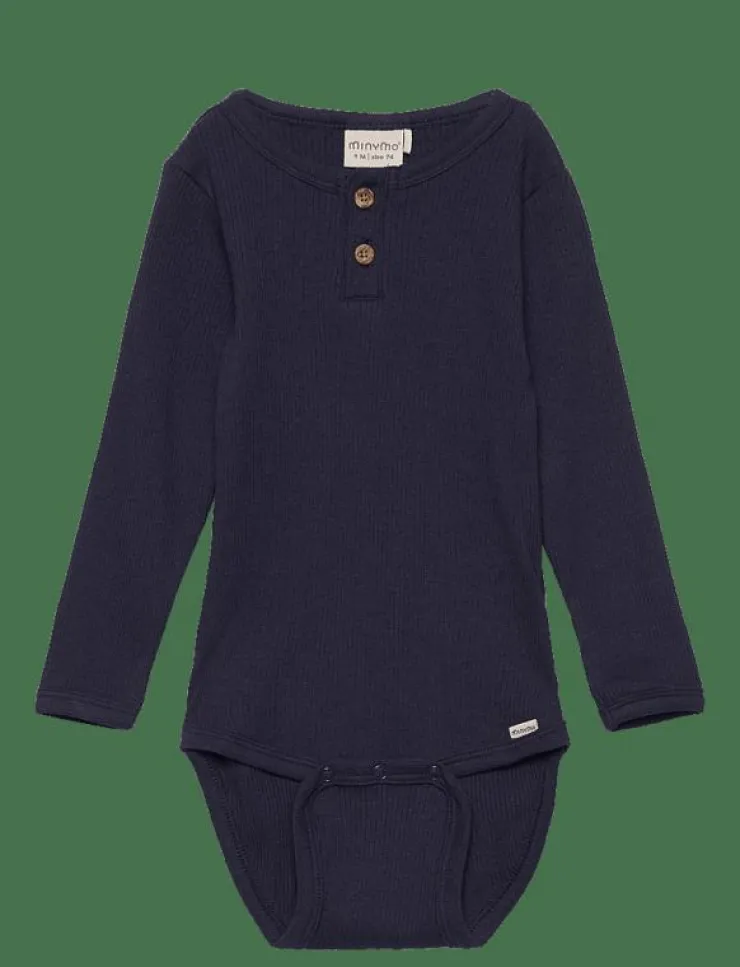 Barn Minymo Bodies|Body LS Rib - Långärmad body
