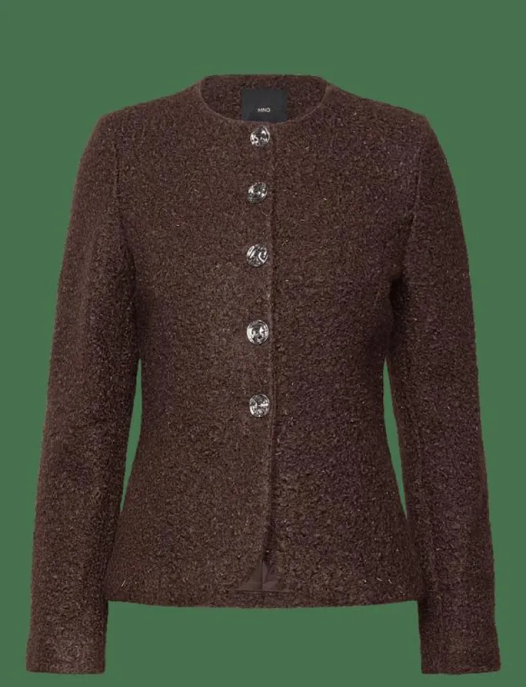 Mango Bouclé jacket with jewel buttons - Enkelknäppta kavajer|Kvinnor Kavajer