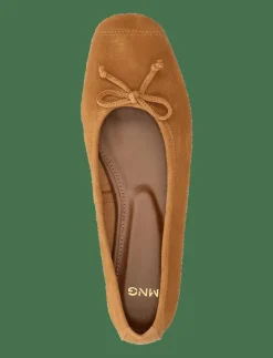 Kvinnor Mango Ballerinaskor|Bow suede ballerina - Ballerinas