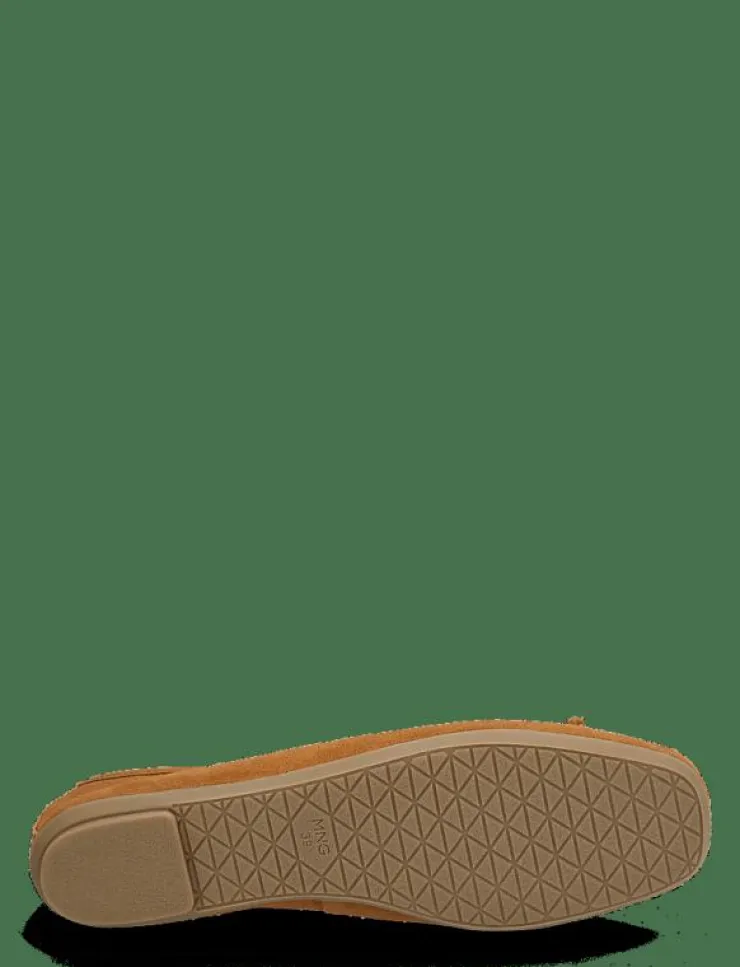 Kvinnor Mango Ballerinaskor|Bow suede ballerina - Ballerinas