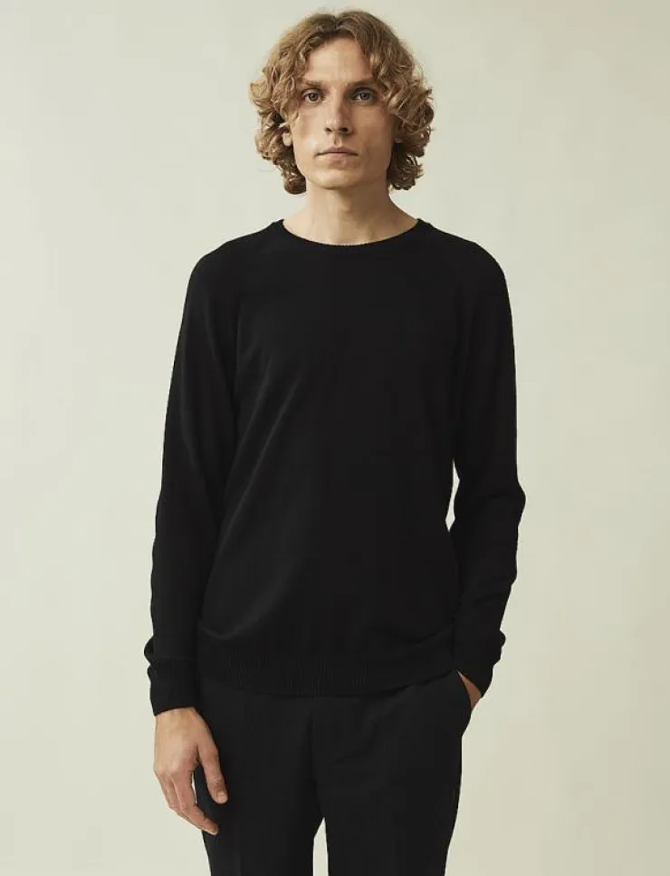 Lexington Clothing Stickat|Bradley Cotton Crew Sweater - Rundhalsad