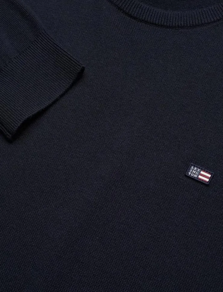 Lexington Clothing Stickat|Bradley Cotton Crew Sweater - Rundhalsad