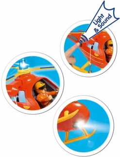 Barn Simba Toys Leksaksfordon & Bilar|Leksaksset & Leksaksfigurer|Brandman Sam Helikopter Wallaby med Figur - Flygplan