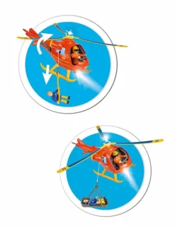 Barn Simba Toys Leksaksfordon & Bilar|Leksaksset & Leksaksfigurer|Brandman Sam Helikopter Wallaby med Figur - Flygplan