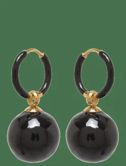Kvinnor Bud to rose Smycken|Brea Hoop Black/Silver - Hängande örhängen