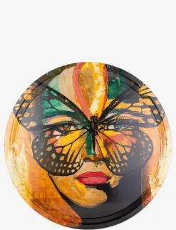 Carolina Gynning Serveringstillbehör|Bricka Rund 46cm, Golden Butterfly - Brickor