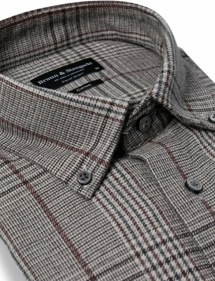 Bruun & Stengade Skjortor|BS Tazul Casual Modern Fit Shirt - Rutiga skjortor