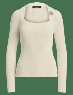 Lauren Ralph Lauren Buckle-Trim Rib-Knit Sweater - Långärmade toppar|Kvinnor T-Shirts & Toppar