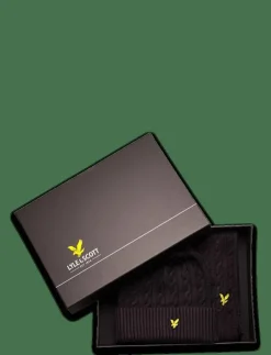 Lyle & Scott Cable Beanie and Scarf Set - Halsdukar| Mössor & Hattar|Sjalar & Halsdukar