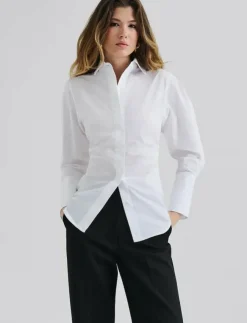 Malina Calisa Fitted Poplin shirt - Långärmade|Kvinnor Plus Size & Curvy|Blusar & Skjortor