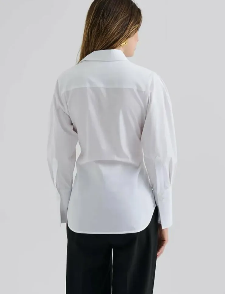 Malina Calisa Fitted Poplin shirt - Långärmade|Kvinnor Plus Size & Curvy|Blusar & Skjortor